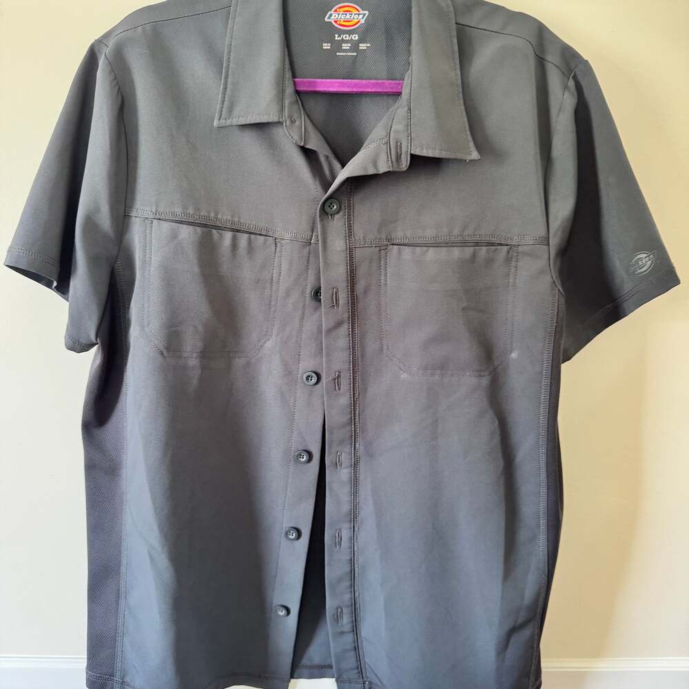 Dickies Men's Gray Short Sleeve Work Shirt